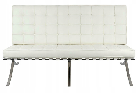 SOFA BARCELON PRESTIGE biała - WŁOSKA SKÓRA naturalna PIKOWANA STAL POLEROWANA KING HOME TRZYOSOBOWA SOFA BARCELON PRESTIGE biała - WŁOSKA SKÓRA naturalna PIKOWANA STAL POLEROWANA KING HOME TRZYOSOBOWA