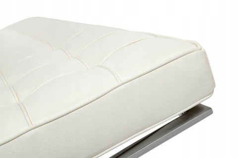 SOFA BARCELON PRESTIGE biała - WŁOSKA SKÓRA naturalna PIKOWANA STAL POLEROWANA KING HOME TRZYOSOBOWA SOFA BARCELON PRESTIGE biała - WŁOSKA SKÓRA naturalna PIKOWANA STAL POLEROWANA KING HOME TRZYOSOBOWA