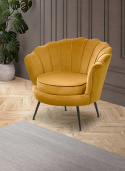 Halmar AMORINITO 2 fotel wypoczynkowy musztardowy/ czarny materiał: tkanina - velvet /stal Halmar AMORINITO 2 fotel wypoczynkowy musztardowy/ czarny materiał: tkanina - velvet /stal