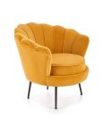 Halmar AMORINITO 2 fotel wypoczynkowy musztardowy/ czarny materiał: tkanina - velvet /stal Halmar AMORINITO 2 fotel wypoczynkowy musztardowy/ czarny materiał: tkanina - velvet /stal