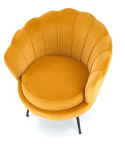 Halmar AMORINITO 2 fotel wypoczynkowy musztardowy/ czarny materiał: tkanina - velvet /stal Halmar AMORINITO 2 fotel wypoczynkowy musztardowy/ czarny materiał: tkanina - velvet /stal