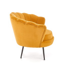 Halmar AMORINITO 2 fotel wypoczynkowy musztardowy/ czarny materiał: tkanina - velvet /stal Halmar AMORINITO 2 fotel wypoczynkowy musztardowy/ czarny materiał: tkanina - velvet /stal