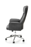 Halmar ARGENTO fotel obrotowy, grafitowy-czarny - krzesło biurowe do biurka, pracowni, gabinetu,tkanina / eco skóra, TILT