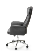 Halmar ARGENTO fotel obrotowy, grafitowy-czarny - krzesło biurowe do biurka, pracowni, gabinetu,tkanina / eco skóra, TILT Halmar ARGENTO fotel obrotowy, grafitowy-czarny - krzesło biurowe do biurka, pracowni, gabinetu,tkanina / eco skóra, TILT