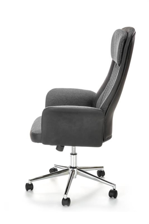 Halmar ARGENTO fotel obrotowy, grafitowy-czarny - krzesło biurowe do biurka, pracowni, gabinetu,tkanina / eco skóra, TILT Halmar ARGENTO fotel obrotowy, grafitowy-czarny - krzesło biurowe do biurka, pracowni, gabinetu,tkanina / eco skóra, TILT