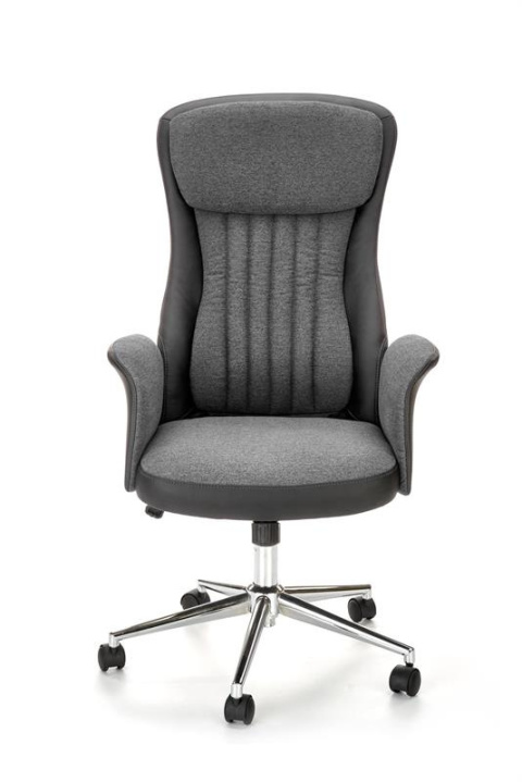 Halmar ARGENTO fotel obrotowy, grafitowy-czarny - krzesło biurowe do biurka, pracowni, gabinetu,tkanina / eco skóra, TILT Halmar ARGENTO fotel obrotowy, grafitowy-czarny - krzesło biurowe do biurka, pracowni, gabinetu,tkanina / eco skóra, TILT