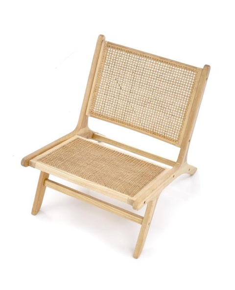 Halmar FODEN 2 fotel wypoczynkowy, naturalny, materiał: drewno lite - jesionowe / rattan naturalny Halmar FODEN 2 fotel wypoczynkowy, naturalny, materiał: drewno lite - jesionowe / rattan naturalny