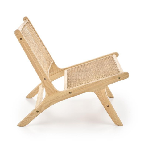 Halmar FODEN 2 fotel wypoczynkowy, naturalny, materiał: drewno lite - jesionowe / rattan naturalny Halmar FODEN 2 fotel wypoczynkowy, naturalny, materiał: drewno lite - jesionowe / rattan naturalny