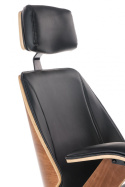 Halmar IGNAZIO fotel obrotowy do biurka, orzechowy-czarny, TILT, materiał: sklejka gięta / ekoskóra