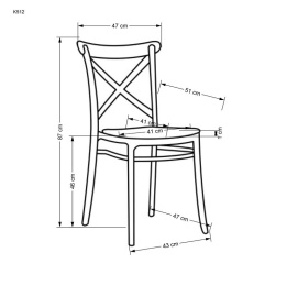 Halmar K512 krzesło czarny / brązowy, materiał: polipropylen, można sztapolować