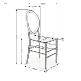 Halmar K513 krzesło poliwęglan, dymiony