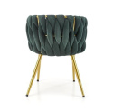 Halmar K517 krzesło ciemny zielony / złoty, materiał: tkanina - velvet / stal malowana proszkowo
