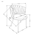 Halmar K517 krzesło popielaty, materiał: tkanina - velvet / stal malowana proszkowo