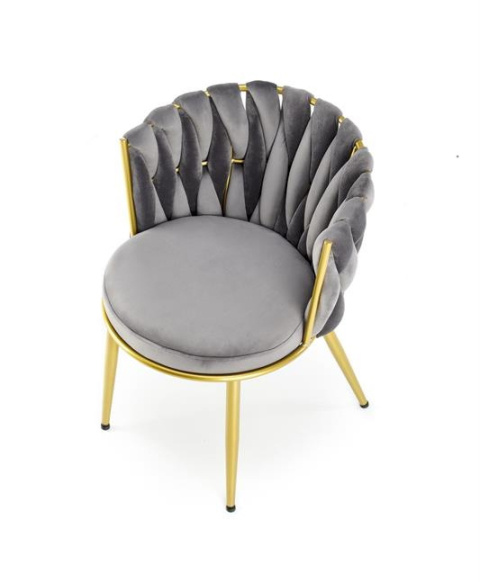 Halmar K517 krzesło popielaty, materiał: tkanina - velvet / stal malowana proszkowo Halmar K517 krzesło popielaty, materiał: tkanina - velvet / stal malowana proszkowo