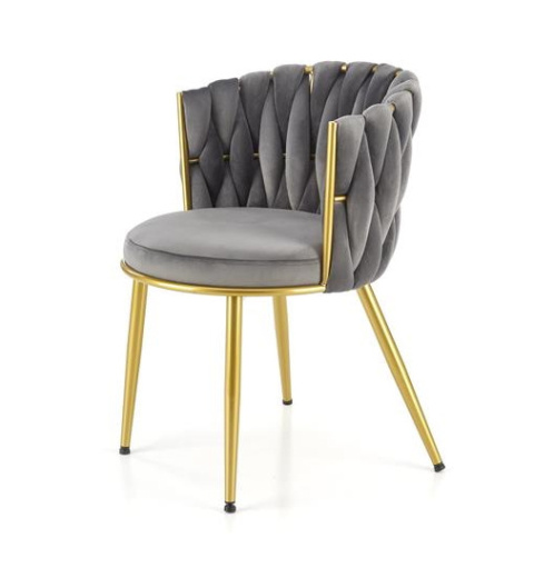 Halmar K517 krzesło popielaty, materiał: tkanina - velvet / stal malowana proszkowo Halmar K517 krzesło popielaty, materiał: tkanina - velvet / stal malowana proszkowo