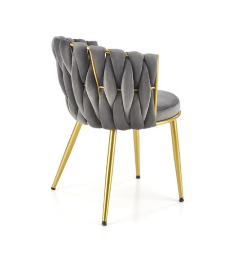 Halmar K517 krzesło popielaty, materiał: tkanina - velvet / stal malowana proszkowo Halmar K517 krzesło popielaty, materiał: tkanina - velvet / stal malowana proszkowo