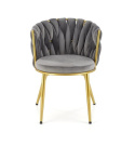 Halmar K517 krzesło popielaty, materiał: tkanina - velvet / stal malowana proszkowo