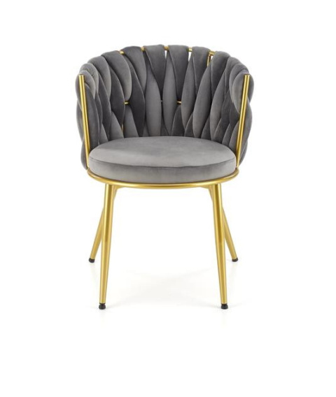 Halmar K517 krzesło popielaty, materiał: tkanina - velvet / stal malowana proszkowo Halmar K517 krzesło popielaty, materiał: tkanina - velvet / stal malowana proszkowo