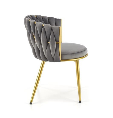 Halmar K517 krzesło popielaty, materiał: tkanina - velvet / stal malowana proszkowo Halmar K517 krzesło popielaty, materiał: tkanina - velvet / stal malowana proszkowo