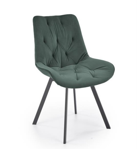 Halmar K519 krzesło ciemny zielony, funkcja obracania, tkanina - velvet / stal malowana proszkowo Halmar K519 krzesło ciemny zielony, funkcja obracania, tkanina - velvet / stal malowana proszkowo
