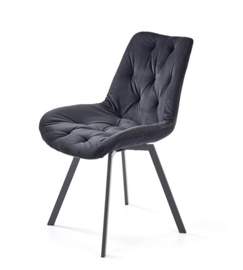 Halmar K519 krzesło czarny, funkcja obracania, tkanina - velvet / stal malowana proszkowo Halmar K519 krzesło czarny, funkcja obracania, tkanina - velvet / stal malowana proszkowo