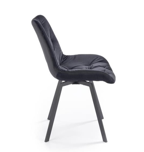 Halmar K519 krzesło czarny, funkcja obracania, tkanina - velvet / stal malowana proszkowo Halmar K519 krzesło czarny, funkcja obracania, tkanina - velvet / stal malowana proszkowo