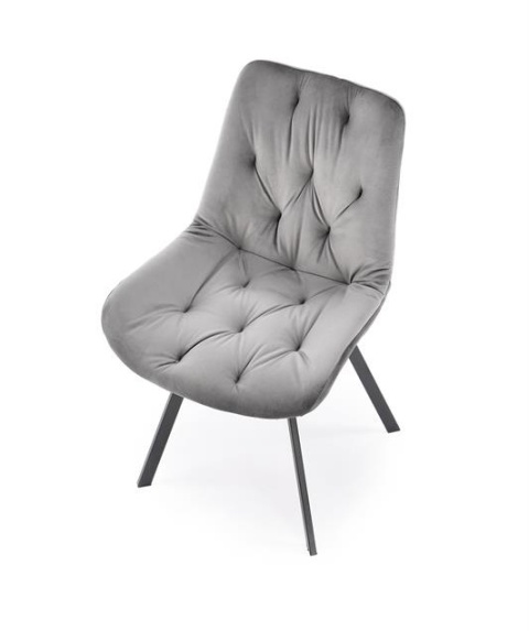 Halmar K519 krzesło popielaty, funkcja obracania, tkanina - velvet / stal malowana proszkowo Halmar K519 krzesło popielaty, funkcja obracania, tkanina - velvet / stal malowana proszkowo