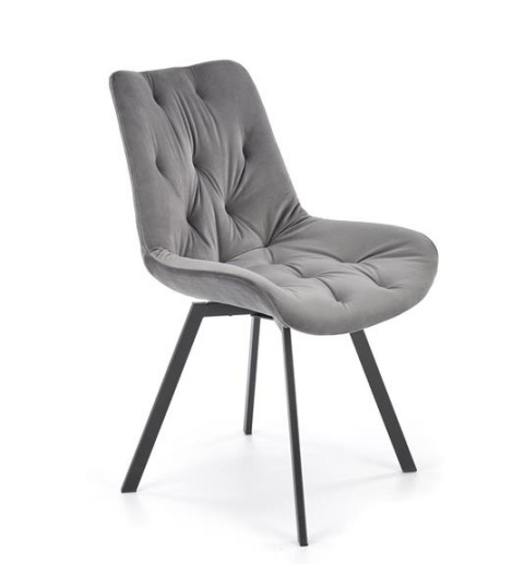 Halmar K519 krzesło popielaty, funkcja obracania, tkanina - velvet / stal malowana proszkowo Halmar K519 krzesło popielaty, funkcja obracania, tkanina - velvet / stal malowana proszkowo
