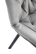 Halmar K519 krzesło popielaty, funkcja obracania, tkanina - velvet / stal malowana proszkowo