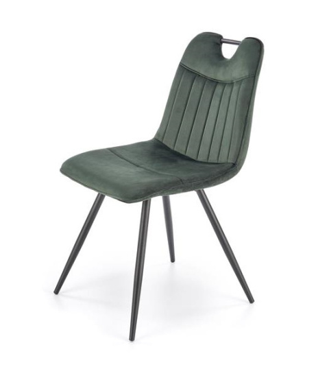 Halmar K521 krzesło ciemny zielony, tkanina - velvet / stal malowana proszkowo Halmar K521 krzesło ciemny zielony, tkanina - velvet / stal malowana proszkowo