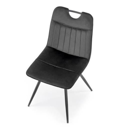 Halmar K521 krzesło czarny, tkanina - velvet / stal malowana proszkowo Halmar K521 krzesło czarny, tkanina - velvet / stal malowana proszkowo