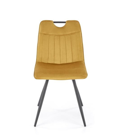 Halmar K521 krzesło musztardowy, tkanina - velvet / stal malowana proszkowo Halmar K521 krzesło musztardowy, tkanina - velvet / stal malowana proszkowo