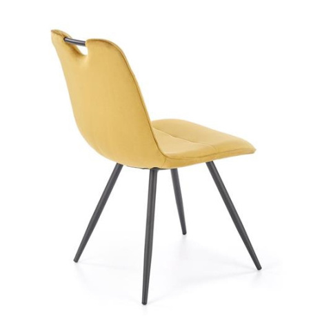 Halmar K521 krzesło musztardowy, tkanina - velvet / stal malowana proszkowo Halmar K521 krzesło musztardowy, tkanina - velvet / stal malowana proszkowo