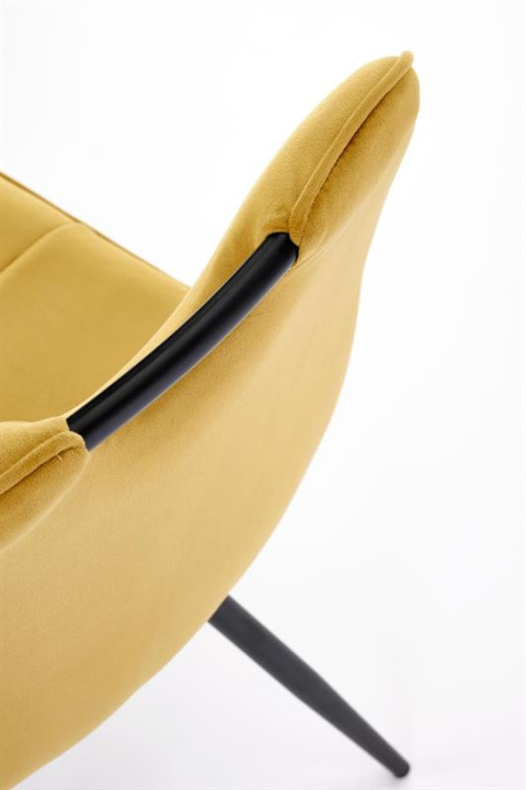 Halmar K521 krzesło musztardowy, tkanina - velvet / stal malowana proszkowo Halmar K521 krzesło musztardowy, tkanina - velvet / stal malowana proszkowo