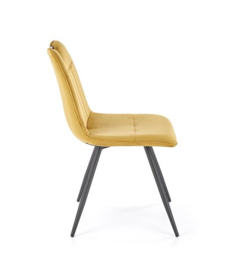 Halmar K521 krzesło musztardowy, tkanina - velvet / stal malowana proszkowo Halmar K521 krzesło musztardowy, tkanina - velvet / stal malowana proszkowo