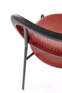 Halmar K524 krzesło bordowy, materiał: eko skóra / rattan syntetyczny / polipropylen / stal malowana proszkowo Halmar K524 krzesło bordowy, materiał: eko skóra / rattan syntetyczny / polipropylen / stal malowana proszkowo