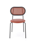 Halmar K524 krzesło bordowy, materiał: eko skóra / rattan syntetyczny / polipropylen / stal malowana proszkowo Halmar K524 krzesło bordowy, materiał: eko skóra / rattan syntetyczny / polipropylen / stal malowana proszkowo