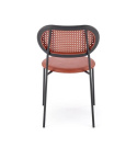 Halmar K524 krzesło bordowy, materiał: eko skóra / rattan syntetyczny / polipropylen / stal malowana proszkowo Halmar K524 krzesło bordowy, materiał: eko skóra / rattan syntetyczny / polipropylen / stal malowana proszkowo