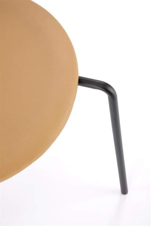 Halmar K524 krzesło jasny brązowy, materiał: eko skóra / rattan syntetyczny / polipropylen / stal malowana proszkowo Halmar K524 krzesło jasny brązowy, materiał: eko skóra / rattan syntetyczny / polipropylen / stal malowana proszkowo