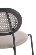Halmar K524 krzesło popielaty, materiał: eko skóra / rattan syntetyczny / polipropylen / stal malowana proszkowo Halmar K524 krzesło popielaty, materiał: eko skóra / rattan syntetyczny / polipropylen / stal malowana proszkowo