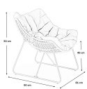 Halmar WHISPER fotel wypoczynkowy, czarny / naturalny, materiał: tkanina / rattan syntetyczny / metal Halmar WHISPER fotel wypoczynkowy, czarny / naturalny, materiał: tkanina / rattan syntetyczny / metal