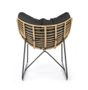 Halmar WHISPER fotel wypoczynkowy, czarny / naturalny, materiał: tkanina / rattan syntetyczny / metal Halmar WHISPER fotel wypoczynkowy, czarny / naturalny, materiał: tkanina / rattan syntetyczny / metal