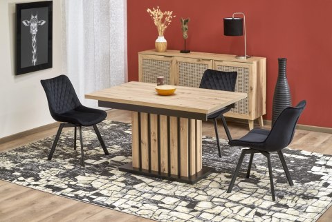 STÓŁ ROZKŁADANY LAMELLO 130-180/80 cm DĄB ARTISAN / CZARNY HALMAR PROSTOKĄTNY PŁYTA LAMINOWANA STÓŁ ROZKŁADANY LAMELLO 130-180/80 cm DĄB ARTISAN / CZARNY HALMAR PROSTOKĄTNY PŁYTA LAMINOWANA