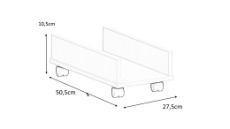 PODSTAWA POD KOMPUTER NA KÓŁKACH Silver PC DĄB SONOMA + Szara platyna Meble Biurowe