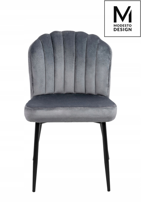 KRZESŁO RANGO Modesto Design MODESTO SZARE - WELUR NOGI CZARNE METAL DO SALONU DO JADALNI KRZESŁO RANGO Modesto Design MODESTO SZARE - WELUR NOGI CZARNE METAL DO SALONU DO JADALNI