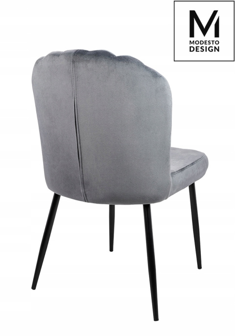 KRZESŁO RANGO Modesto Design MODESTO SZARE - WELUR NOGI CZARNE METAL DO SALONU DO JADALNI KRZESŁO RANGO Modesto Design MODESTO SZARE - WELUR NOGI CZARNE METAL DO SALONU DO JADALNI