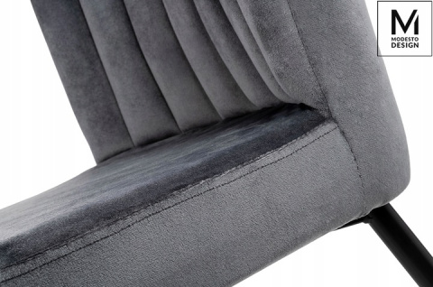 KRZESŁO RANGO Modesto Design MODESTO SZARE - WELUR NOGI CZARNE METAL DO SALONU DO JADALNI KRZESŁO RANGO Modesto Design MODESTO SZARE - WELUR NOGI CZARNE METAL DO SALONU DO JADALNI