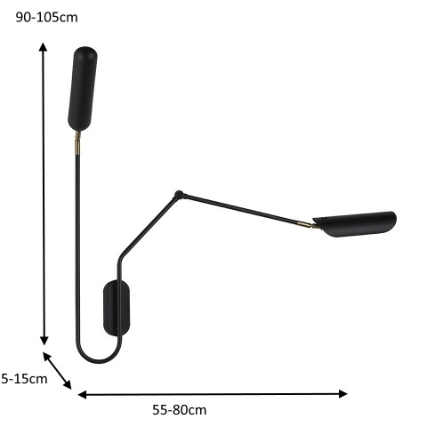 KINKIET LAMPA ŚCIENNA TENTA Moosee MOOSEE CZARNA mat METALOWA 1xE27 1xG9 JEDNO Z RAMION REGULOWANE KINKIET LAMPA ŚCIENNA TENTA Moosee MOOSEE CZARNA mat METALOWA 1xE27 1xG9 JEDNO Z RAMION REGULOWANE
