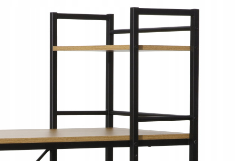 BIURKO Z PÓŁKAMI B-036 PŁYTA LAMINOWANA DĄB/ STELAŻ METALOWY CZARNY MAT DO BIURA PRACOWNI POKOJU MŁODZIEŻOWEGO SIGNAL BIURKO Z PÓŁKAMI B-036 PŁYTA LAMINOWANA DĄB/ STELAŻ METALOWY CZARNY MAT DO BIURA PRACOWNI POKOJU MŁODZIEŻOWEGO SIGNAL
