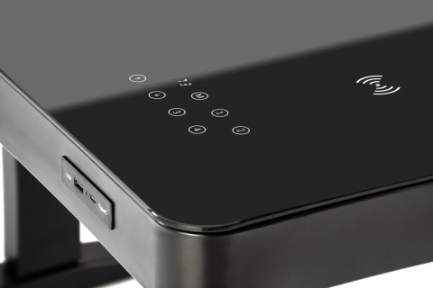 BIURKO B52 z funkcją REGULACJI WYSOKOŚCI CZARNE EKRAN DOTYKOWY PORT USB ŁADOWANIE BEZPRZEWODOWE HALMAR SZKŁO STAL MALOWANA BIURKO B52 z funkcją REGULACJI WYSOKOŚCI CZARNE EKRAN DOTYKOWY PORT USB ŁADOWANIE BEZPRZEWODOWE HALMAR SZKŁO STAL MALOWANA
